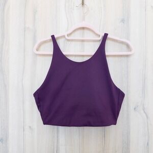 Girlfriend Collective Womens Sports Bra Size L Purple High Neck Athletic Sporty